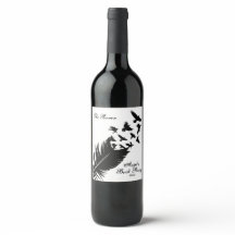 Modern, Black and White Feather