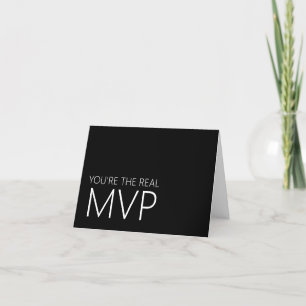Modern Black and White Football MVP Thank You Card