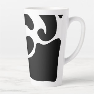 Modern Black and White Freeform Pattern Latte Mug