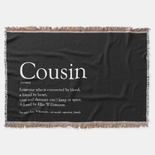 Modern Black and White Fun Cool Cousin Throw Blanket