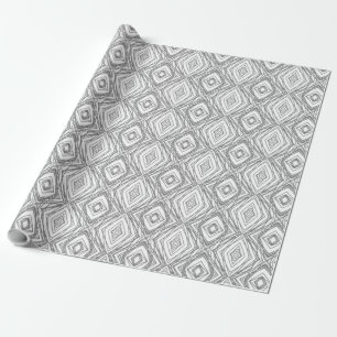 Modern Black and White Geometric Diamond Wrapping Paper