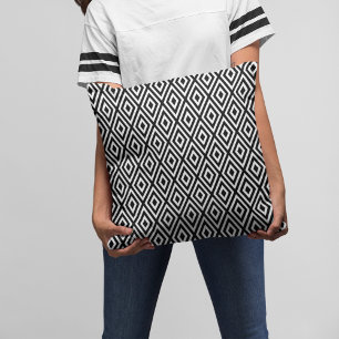 Modern Black and White Geometric Pattern Cushion