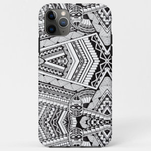 Modern Black and White Geometric Tribal Pattern iPhone 11 Pro Max Case