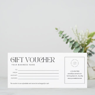 Modern Black and White Gift Certificate
