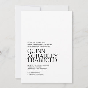 MODERN BLACK AND WHITE GLAM wedding invitation