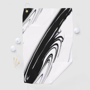 Modern Black and White Golf Towel