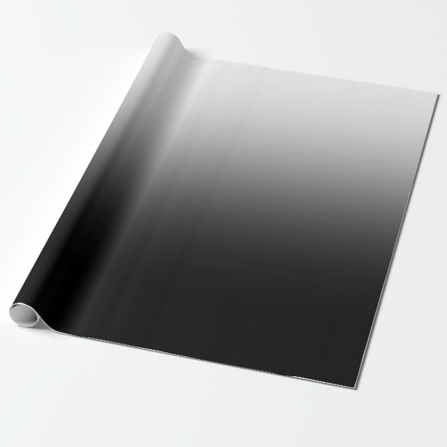 Modern Black and White Gradient Minimalist Design Wrapping Paper (Unrolled)