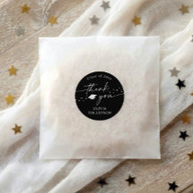 Modern Black and White Graduation Thank You Favor