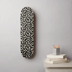 Modern Black and White Graphic Skateboard