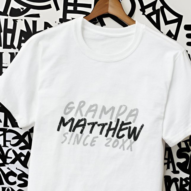 Modern Black and White Grunge For The Cool Grampa T-Shirt (Creator Uploaded)