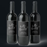 Modern Black and white Hello 30 Birthday Wine Label<br><div class="desc">Add a touch of sophistication to your celebration with this modern black and white “Hello 30” wine label. Perfect for decorating wine or champagne bottles, it brings a sleek and elegant look to your 30th birthday party. Great for table decor, gifts, or party favors that make your milestone celebration unforgettable...</div>