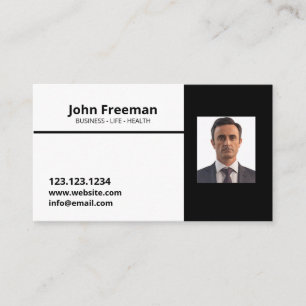 Modern Black and White Insurance Agent Business Card