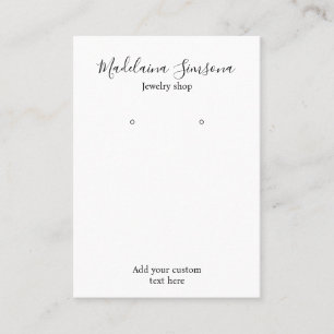 Modern black and white jewellery earring display  business card