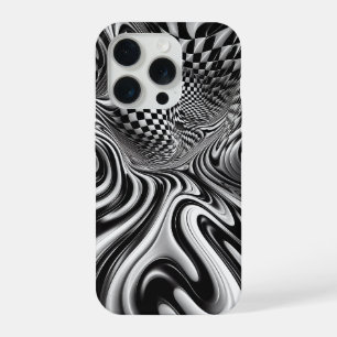 Modern Black and White Liquid Swirl Phone Case
