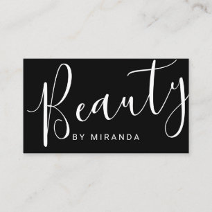 Modern Black and White Makeup Artist Appointment Card