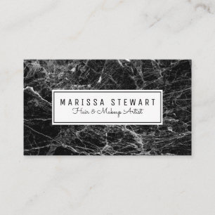 Modern Black and White Marble Appointment Card