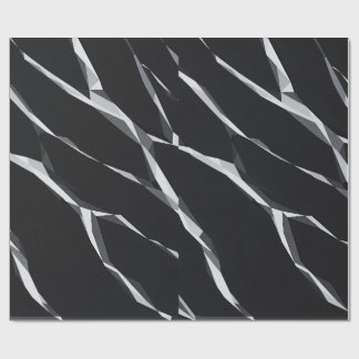 Modern Black and White Marble Liquid Ribbon Wrappi Wrapping Paper