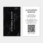 Modern Black and White Marble QR Code