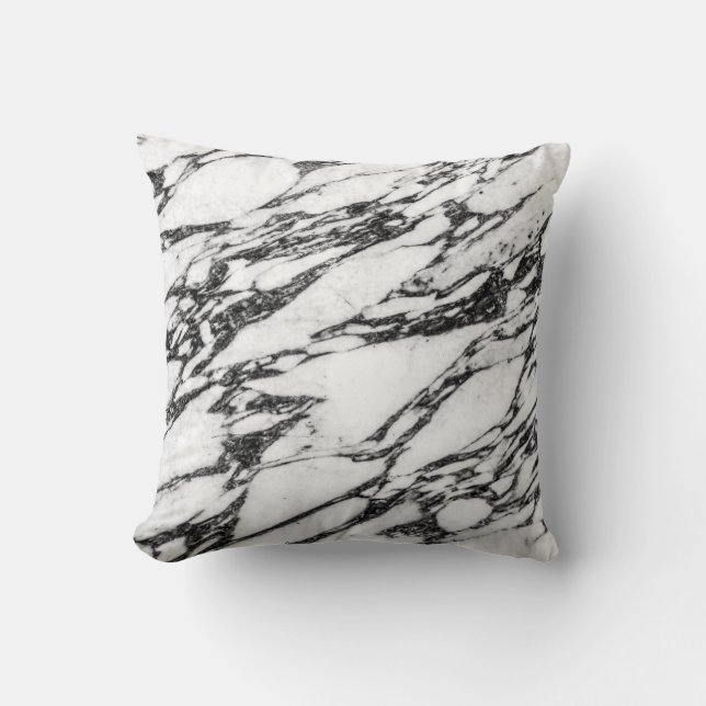 Modern Black and White Marble Stone Cushion (Front)