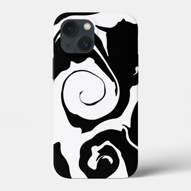 Modern Black and White marble swirl Case-Mate iPhone Case (Back)