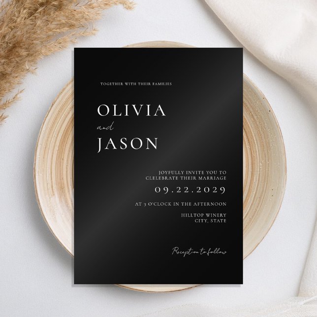 Modern Black and White Minimal Wedding Acrylic Invitations (Creator Uploaded)