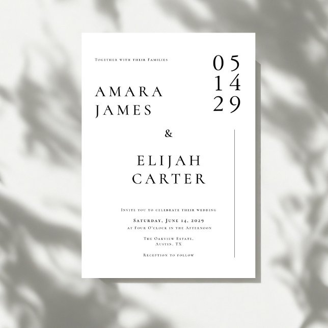 Modern Black and White Minimal Wedding Invitation (Creator Uploaded)