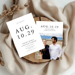 Modern Black and White Minimal Wedding Save The Date