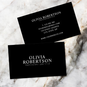 Modern Black and White Minimalist Professional Business Card