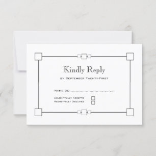Modern Black and White Minimalist RSVP Card