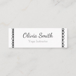 Modern black and white minimalist scallop line mini business card