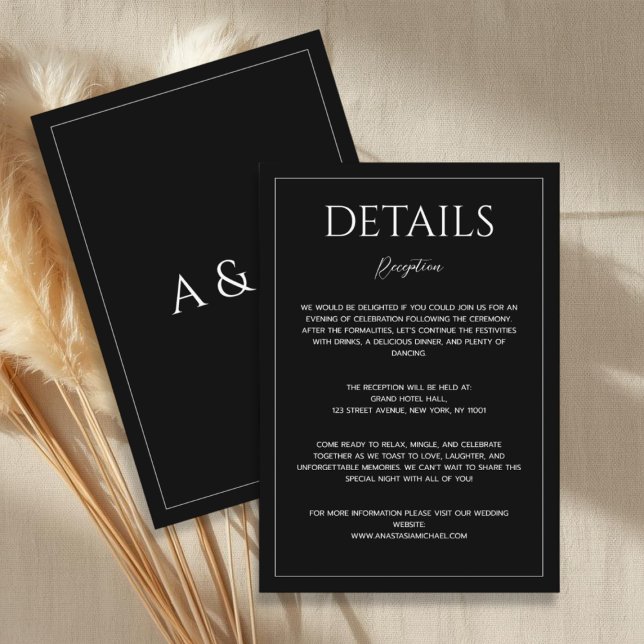 Modern black and white minimalist wedding enclosure card (Creator Uploaded)