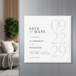 Modern Black and White Minimalist Wedding Magnet<br><div class="desc">Easily personalise your wedding save the date cards with this editable template. Features minimal elegant typography design in black and white colour.</div>