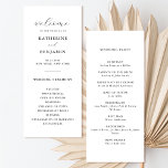 Modern Black and White Minimalist Wedding Program<br><div class="desc">Create your own personalised wedding programs featuring modern typography and minimalist design in black and white colour.</div>