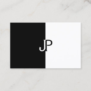 Modern Black And White Monogram Elegant Template Business Card