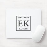 Modern Black and White Monogram Mouse Pad<br><div class="desc">The Modern Black and White Monogram Mouse Pad combines sleek design with personalised sophistication. Featuring a minimalist black and white colour palette, this mouse pad is both stylish and functional. The customisable monogram adds a personal touch, making it a perfect accessory for your home or office workspace. Designed with a...</div>