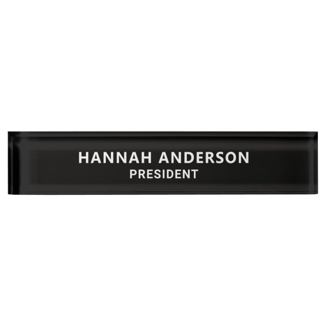 Modern Black and White Nameplate (Front)