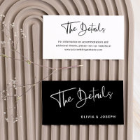 Modern Black and White Overlay | Wedding Details