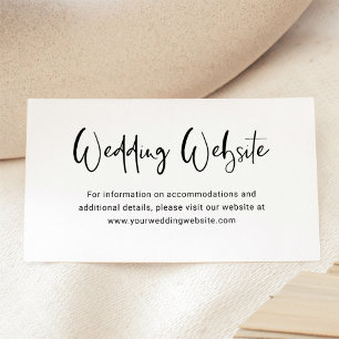 Modern Black and White Overlay   Wedding Website Enclosure Card