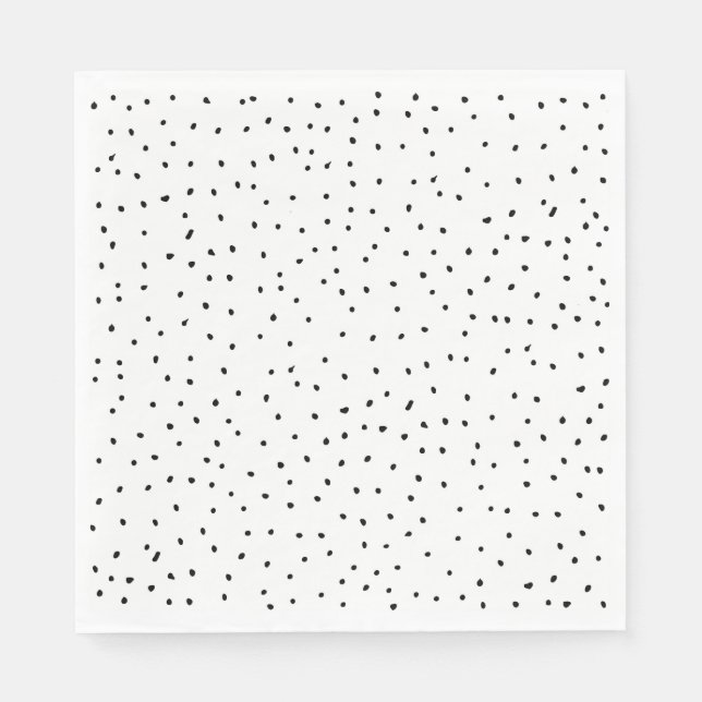 Modern Black and White Party Confetti Paper Napkin (Front)