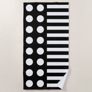 Modern Black And White Pattern Beach Towel