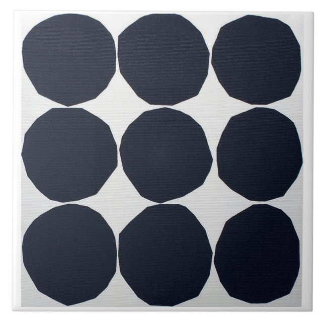 Modern black and white pattern ceramic tile (Front)
