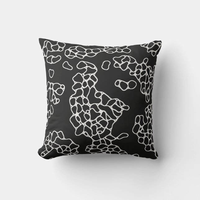 Modern Black and White Pattern Cushion (Front)