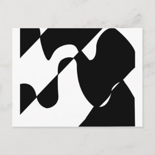 Modern Black and White Pattern Postcard