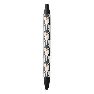 Modern Black and White Penguin Pattern Ink Pen