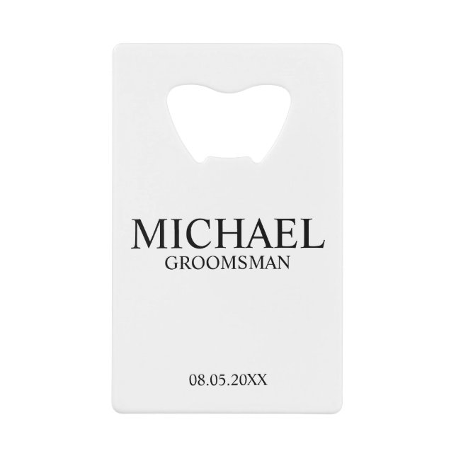 Modern Black and White Personalised Groomsman (Front)