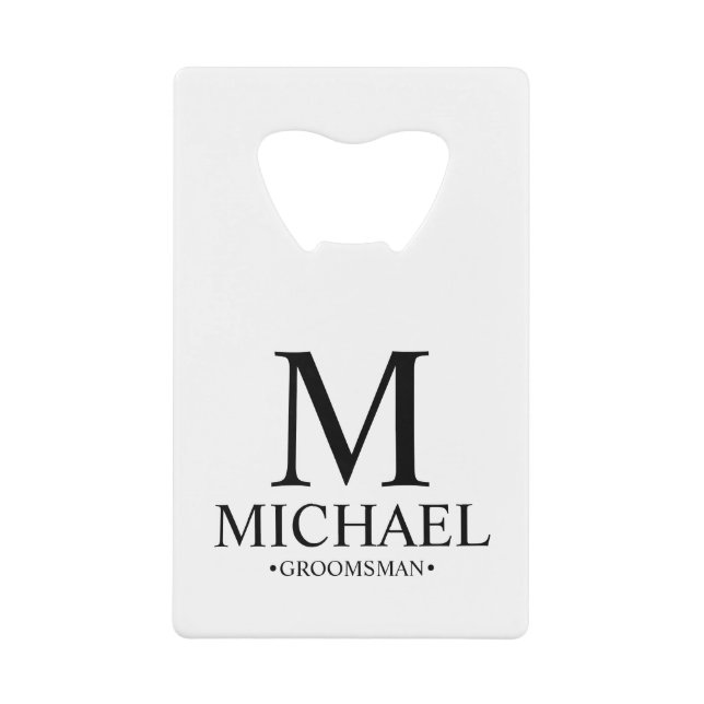 Modern Black and White Personalised Groomsman (Front)