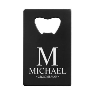 Modern Black and White Personalised Groomsman