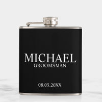 Modern Black and White Personalised Groomsman