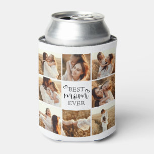 Modern Black and White Photo Collage Keepsake Can Cooler