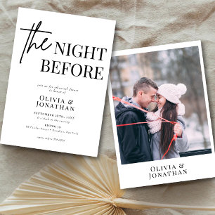 Modern Black and White Photo Rehearsal Dinner Invitation
